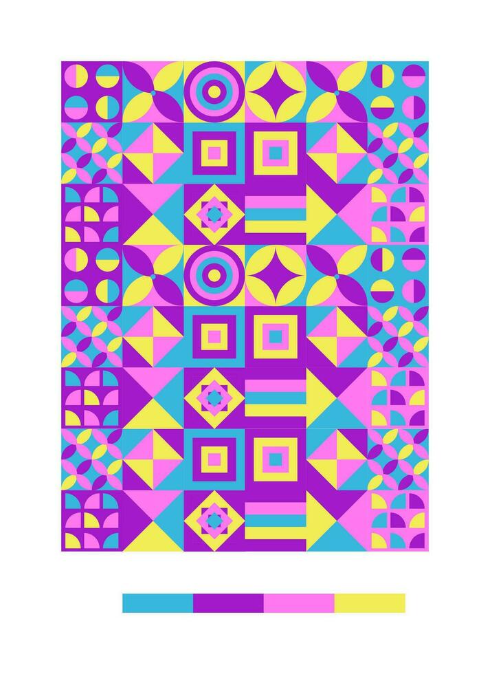 a colorful pattern with geometric shapes and colors vector