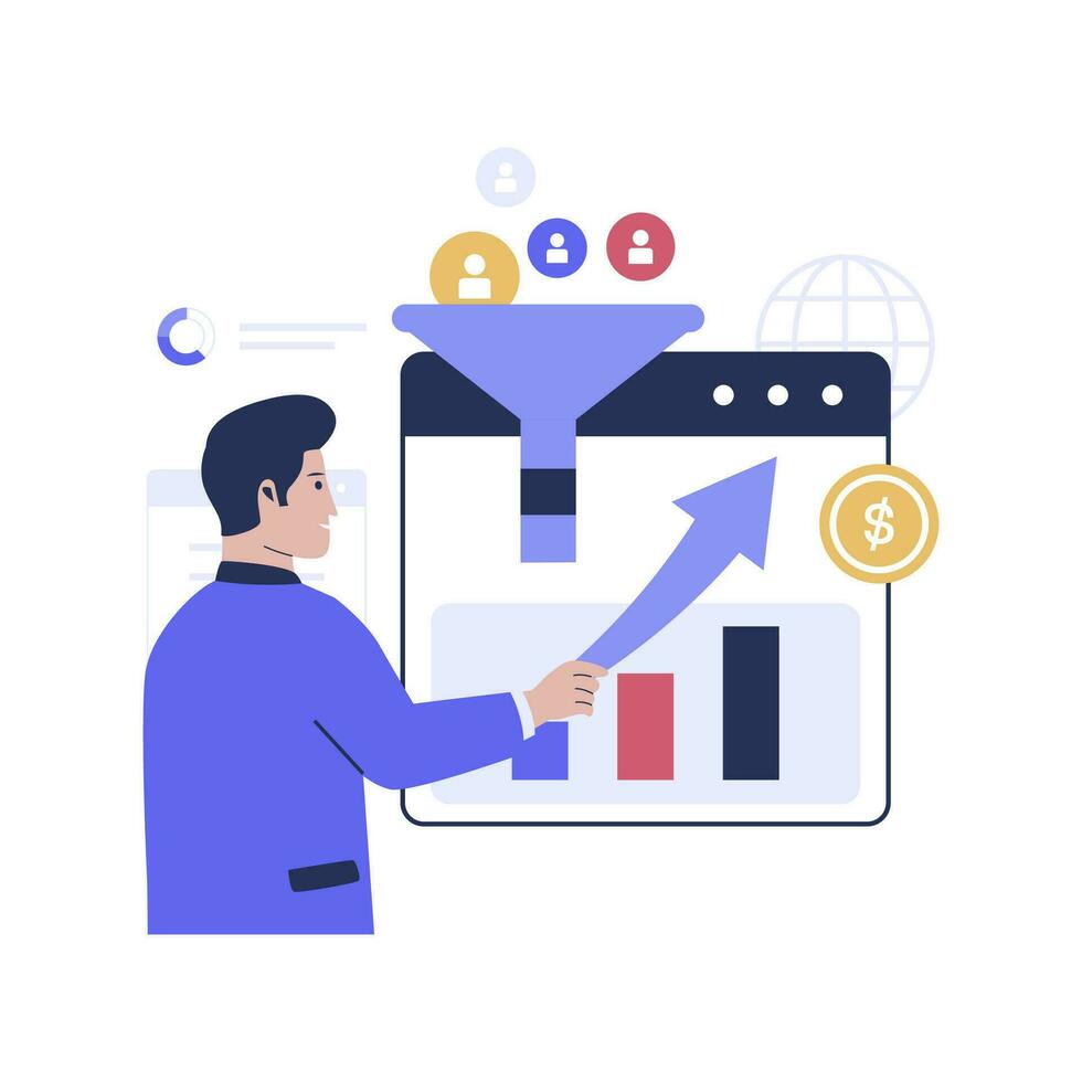 Business conversion rate illustration vector