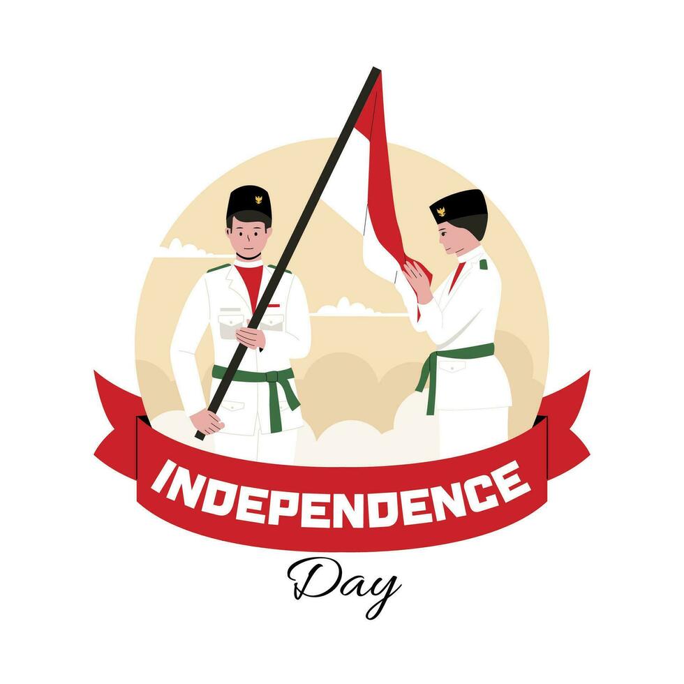 Flat illustration of indonesian independence day vector