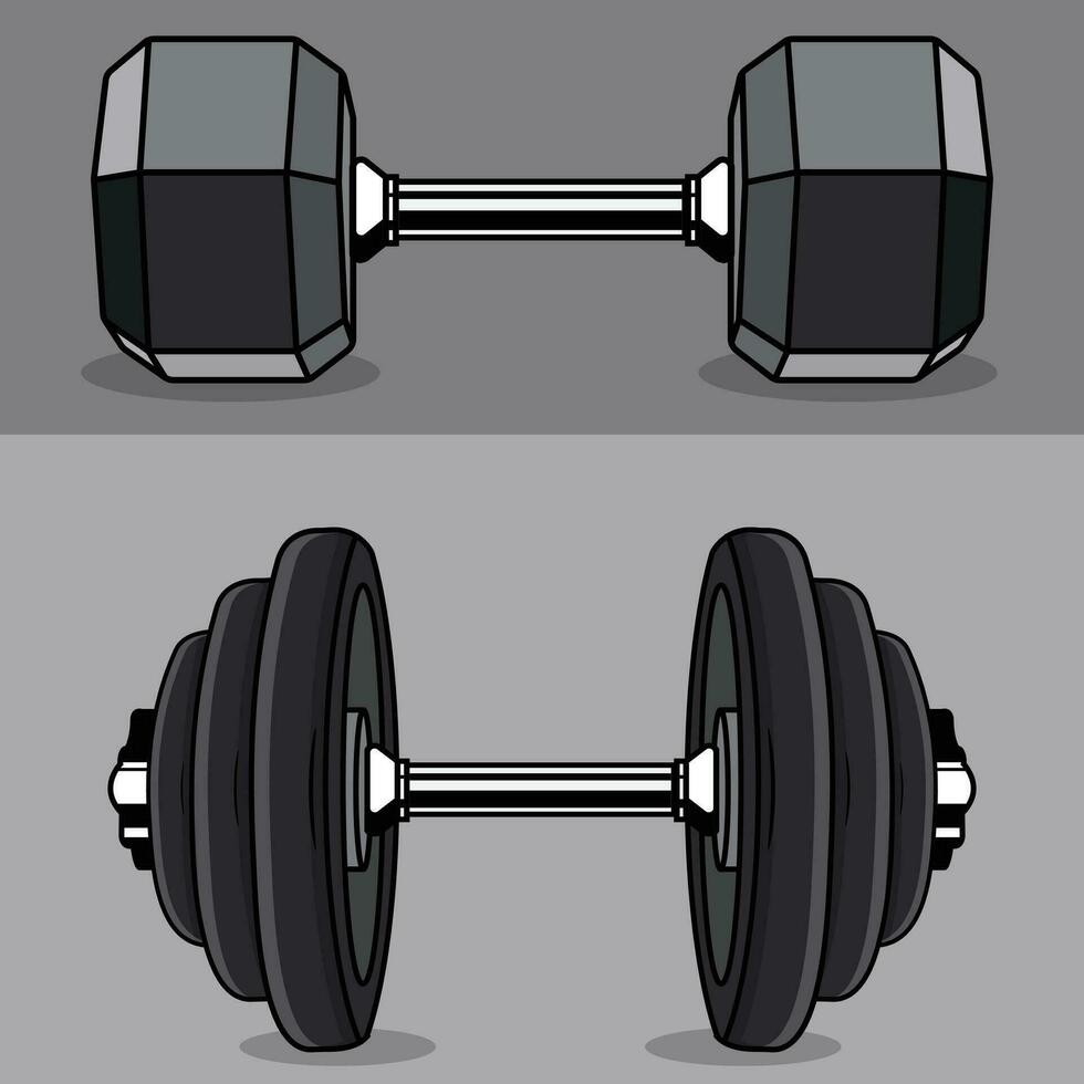 gimnasio color pesa vector conjunto