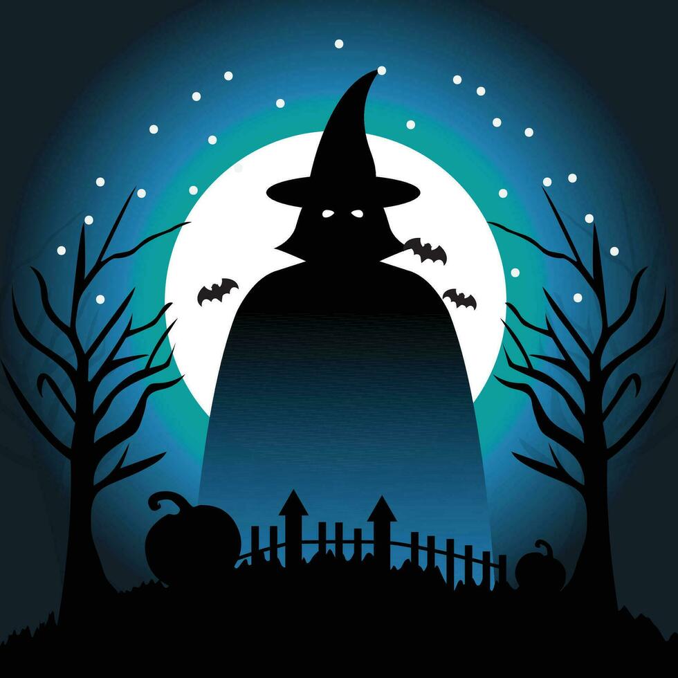 Halloween night ghost background vector