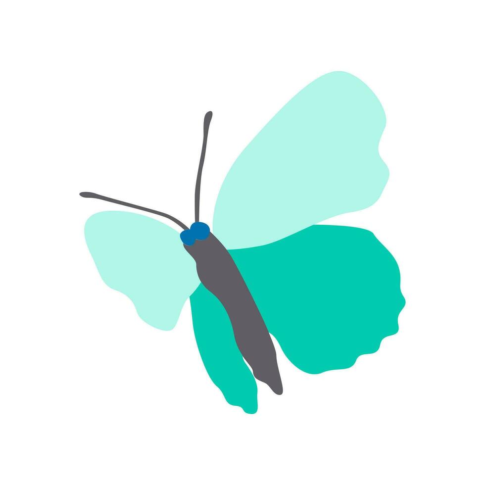 Elegant butterfly. Hand drawn vector illustration.