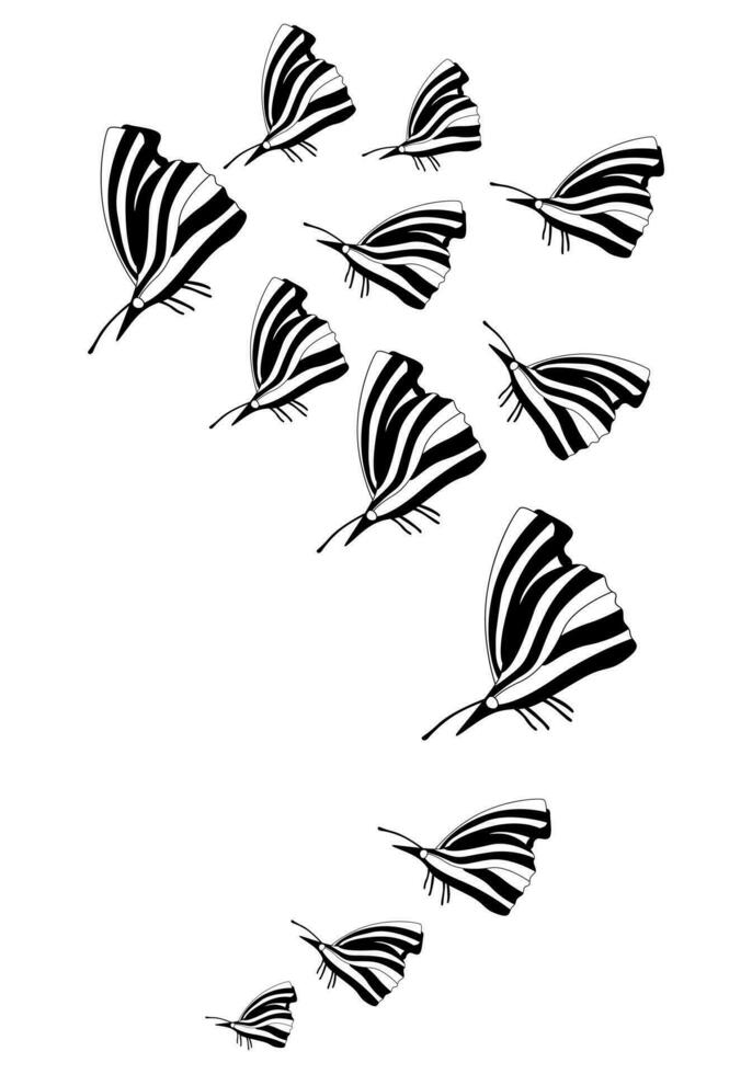 mariposa silueta. clipart vector aislado en blanco antecedentes