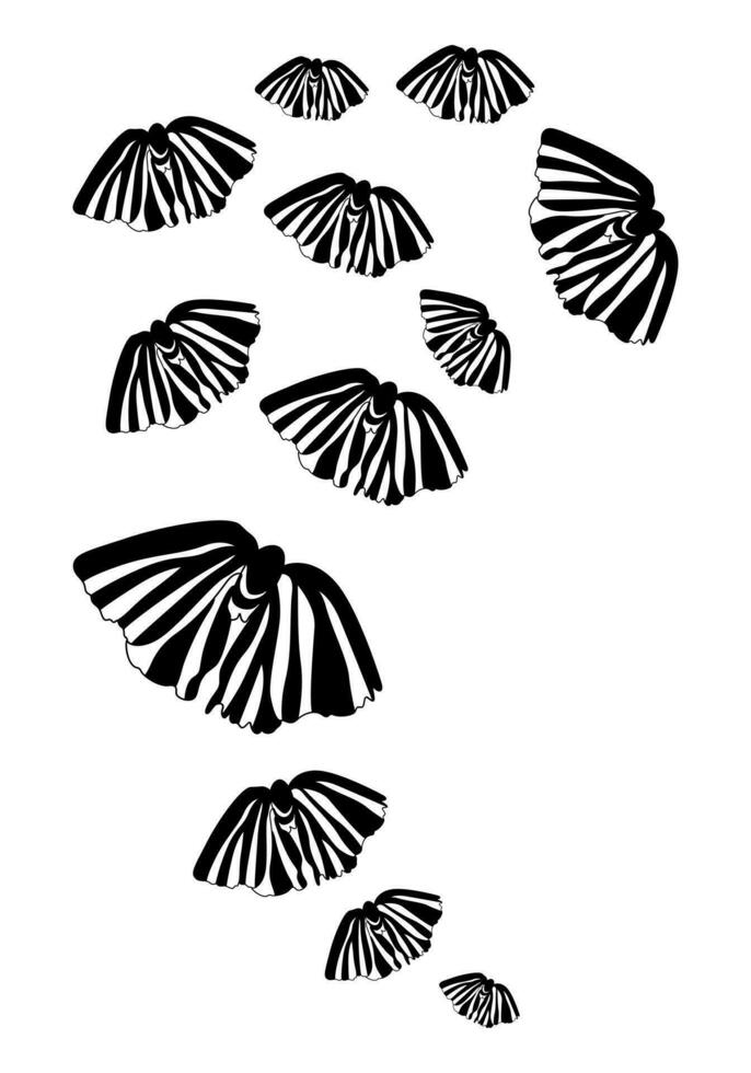 Butterfly silhouette. Clipart vector isolated on white background