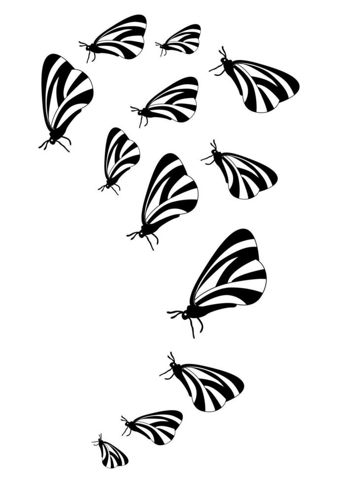 Butterfly silhouette. Clipart vector isolated on white background