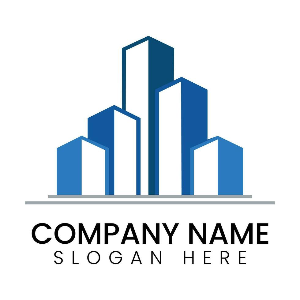 a blue and white logo for a company vector