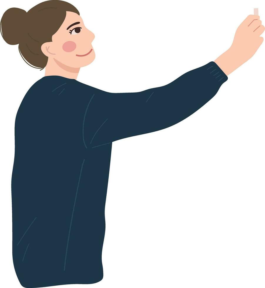 Female Teacher Education Academic Speech Illustration Graphic Cartoon Art vector