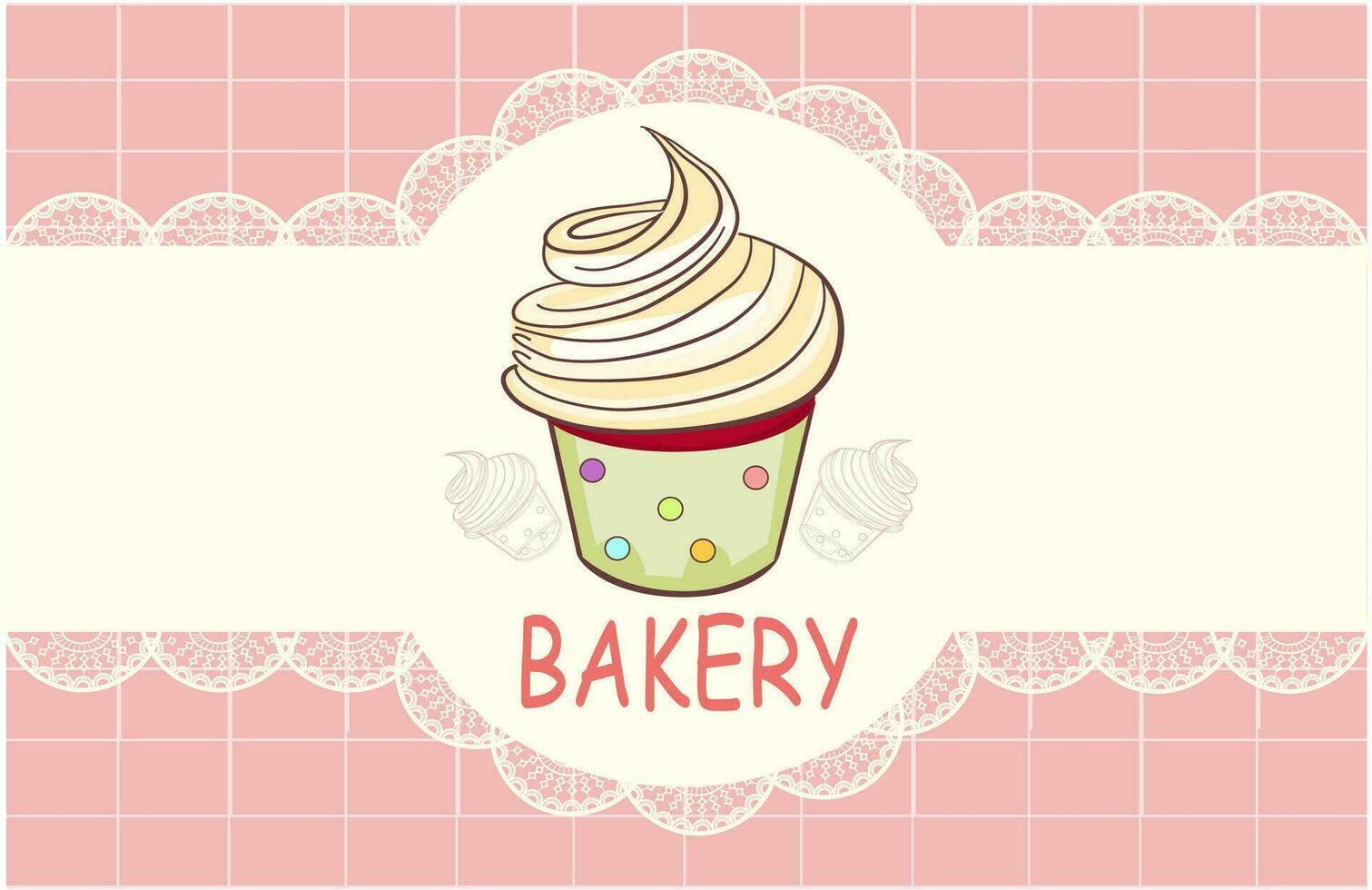 vector Bakery. Delicious cupcake baner,poster .