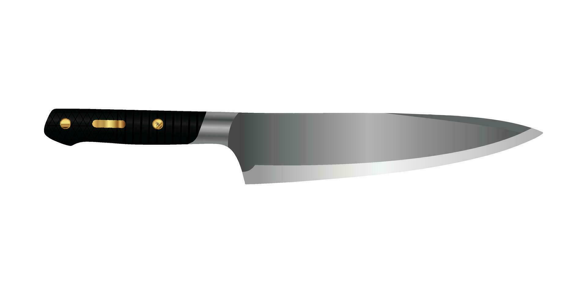 Chef kitchen knife realistic vector illustration