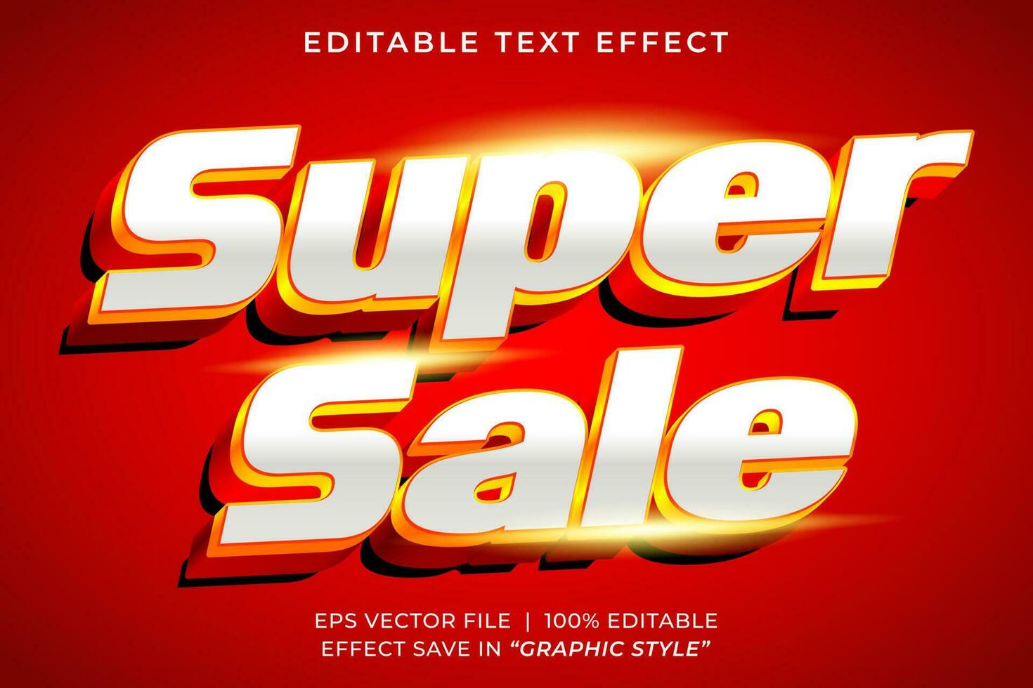 super venta efecto de texto editable 3d vector