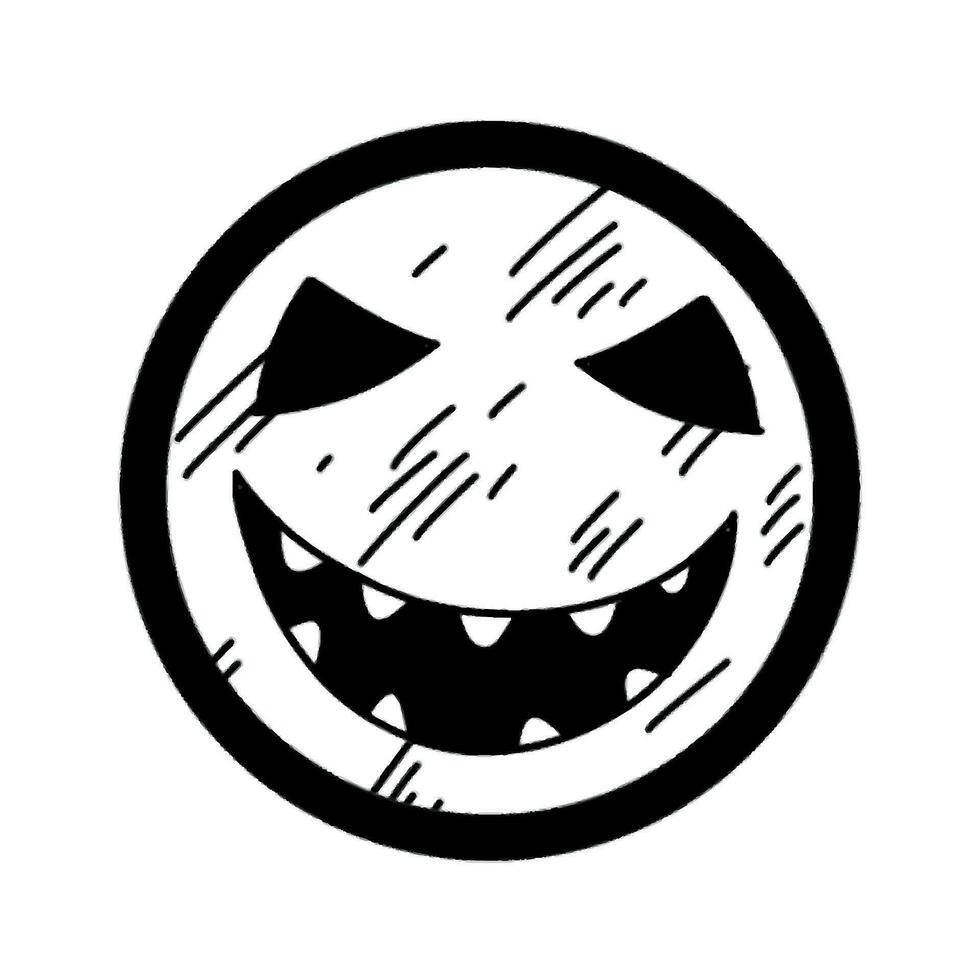 Halloween doodle style icon jack o lantern vector