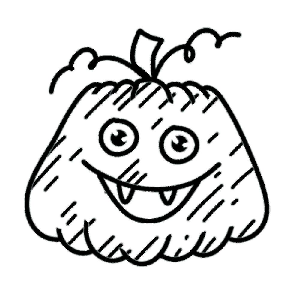 Cute doodle style pumpkin. happy fall and happy Halloween vector