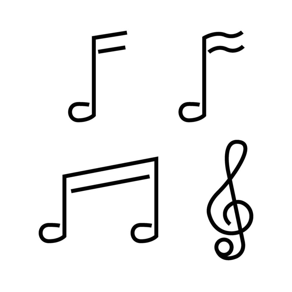 musical notes icons isolated on white background vector