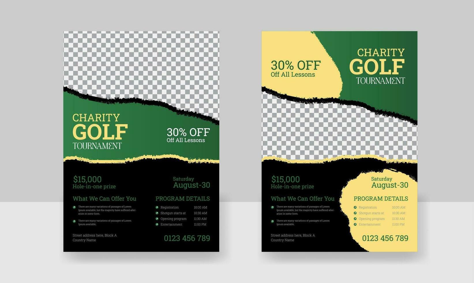 Golf Flyer Template Vector, Golf Championship or Tournament Flyer Poster Design vector