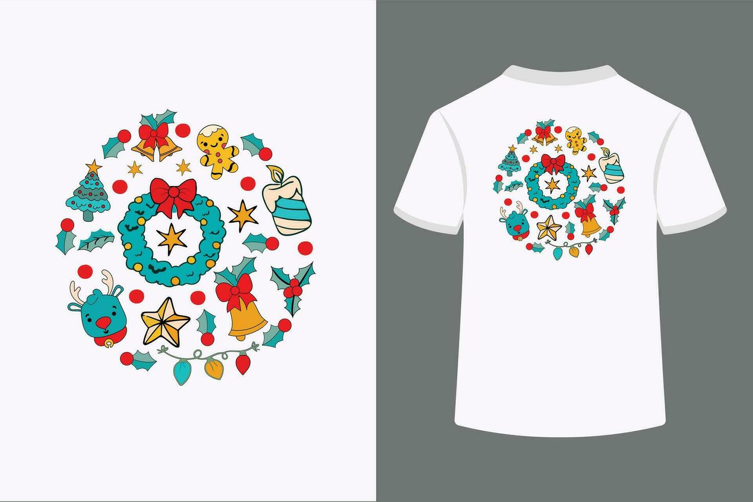 Christmas vector elements T-Shirt design.