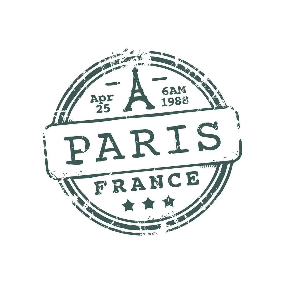 Paris France postage or postal delivery ink stamp vector