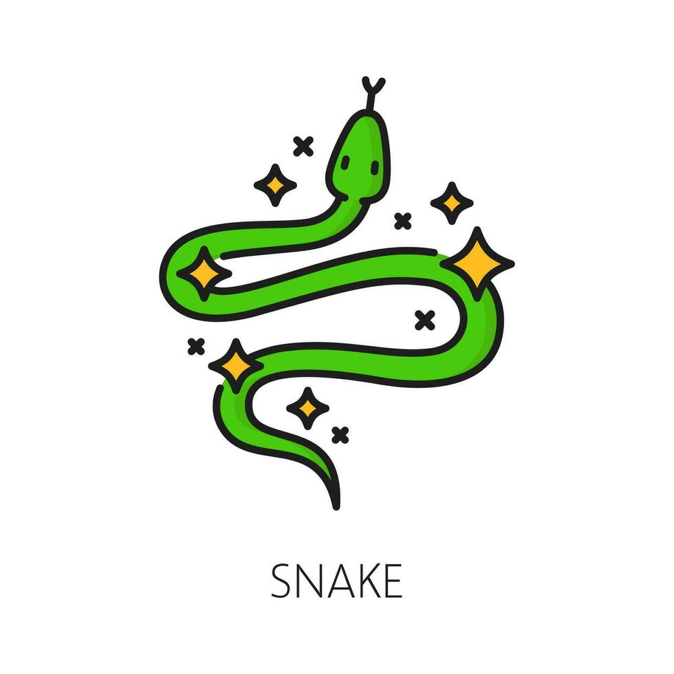 Snake witchcraft and magic icon, reptile sign vector