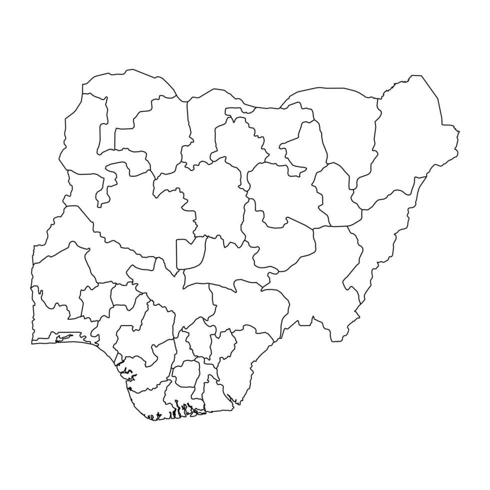 Nigeria map with states. Vector illustration.