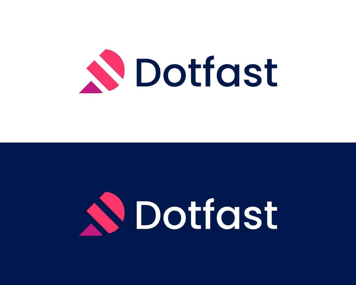 Abstract letter DF modern app logo design for branding vector