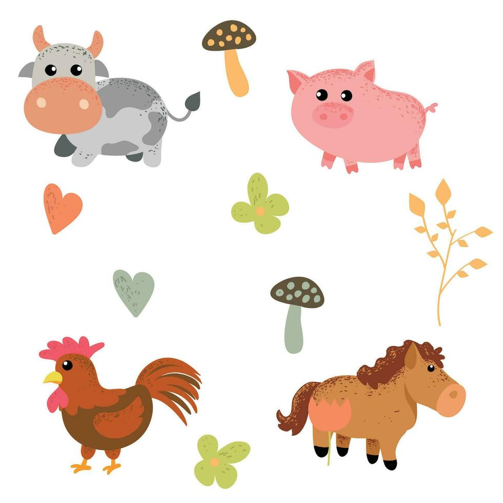 vector farm cute
