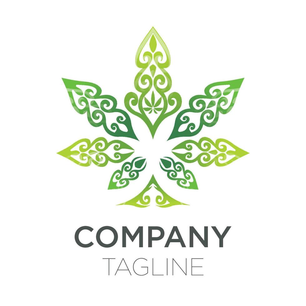 green cannabis logo vector