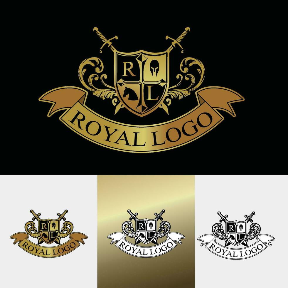 gold royal logo vector