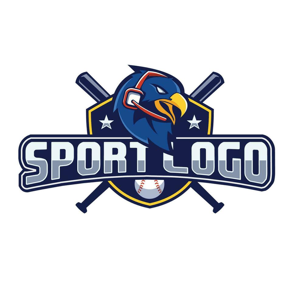 sport blue bird logo vector