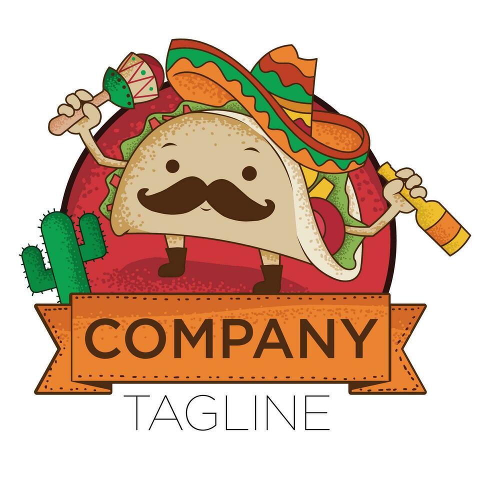 taco mascot logo vector