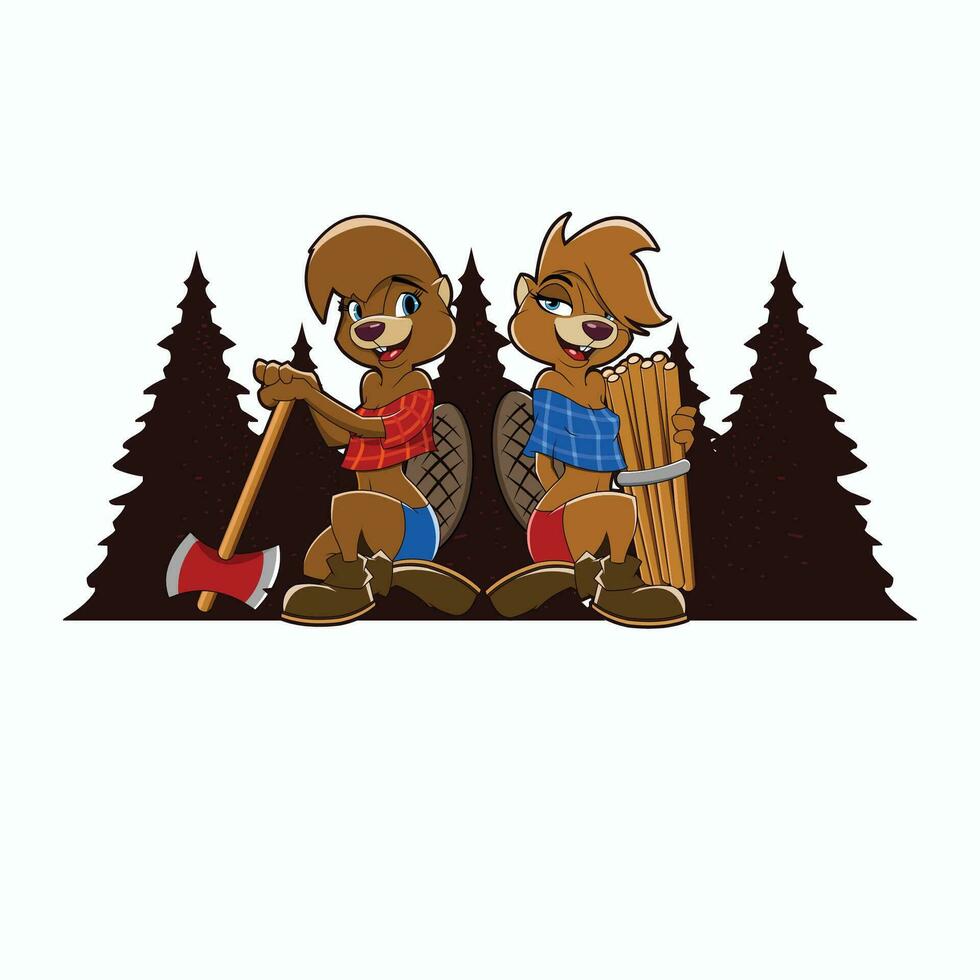 WOODCHUCK CHARACTER LOGO vector