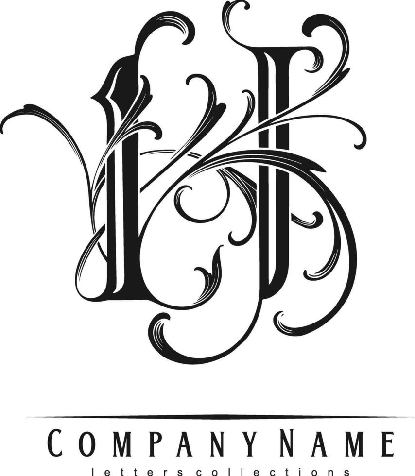 Modern twist floral vintage H letter monogram logo monochrome vector illustrations for your work logo, merchandise t-shirt, stickers and label designs, poster, greeting cards advertising business
