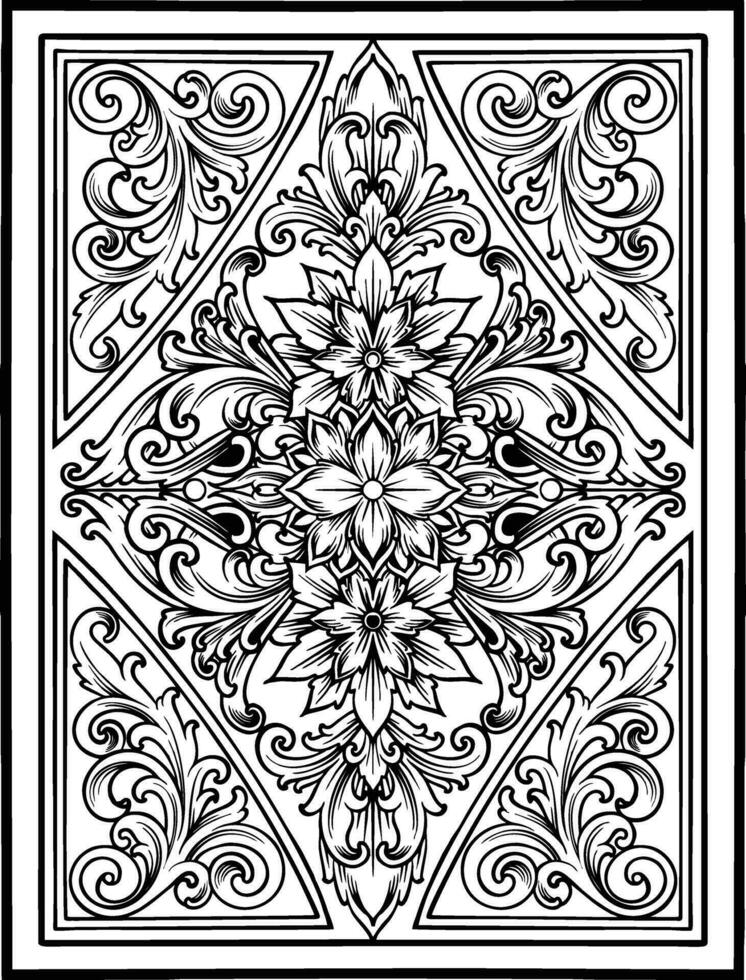 Ornate flower petal engraved card monochrome  vector illustrations for your work logo, merchandise t-shirt, stickers and label designs, poster, greeting cards advertising business company or brands