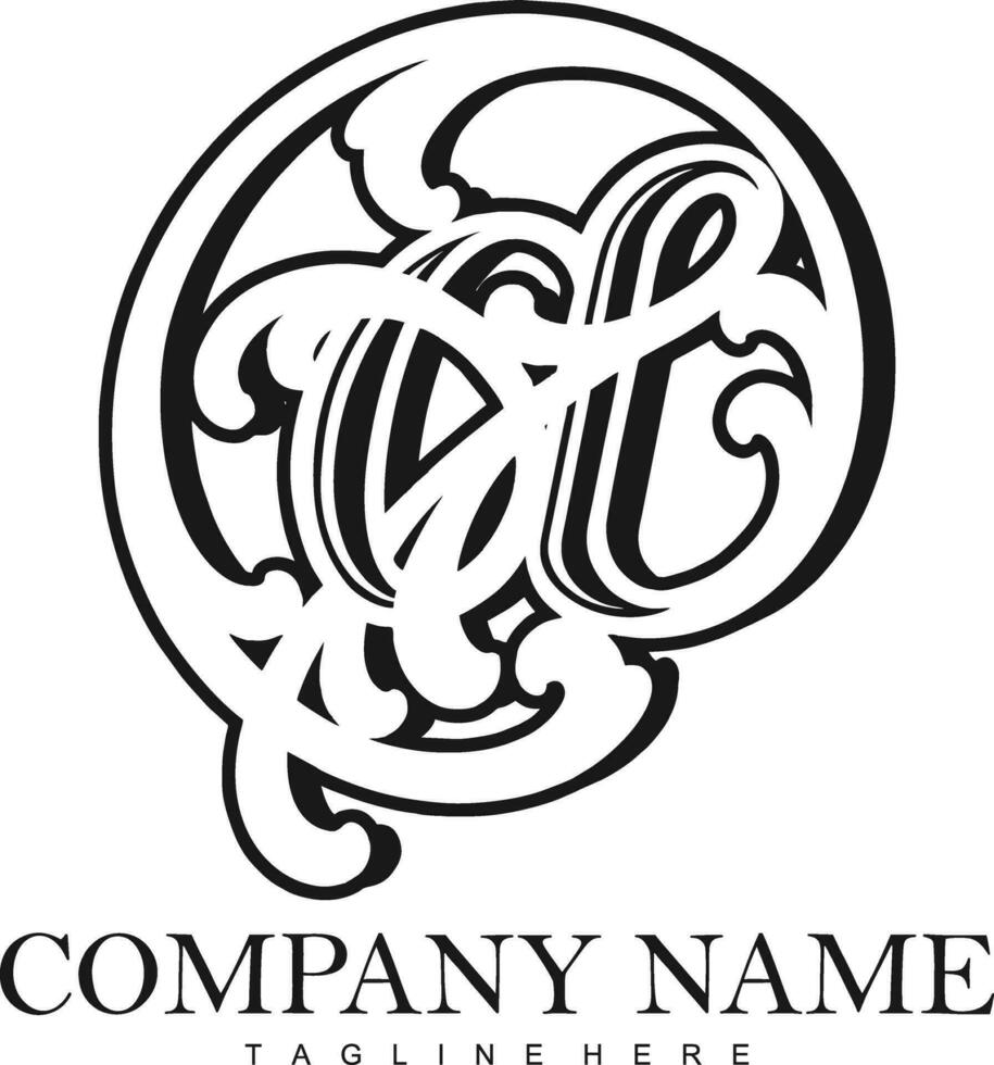Elevated legacy luxury At Sign monogram logo outline vector illustrations for your work logo, merchandise t-shirt, stickers and label designs, poster, greeting cards advertising business company