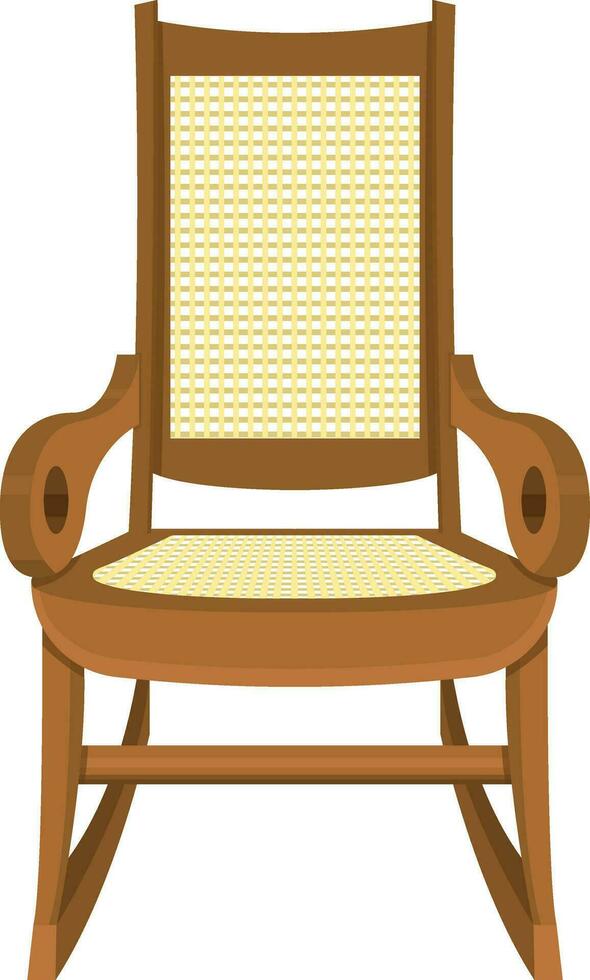 wooden rocking chair vector illustration