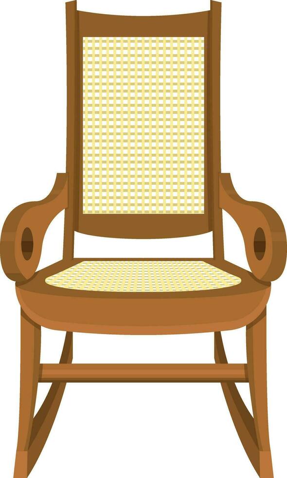 wooden rocking chair vector illustration