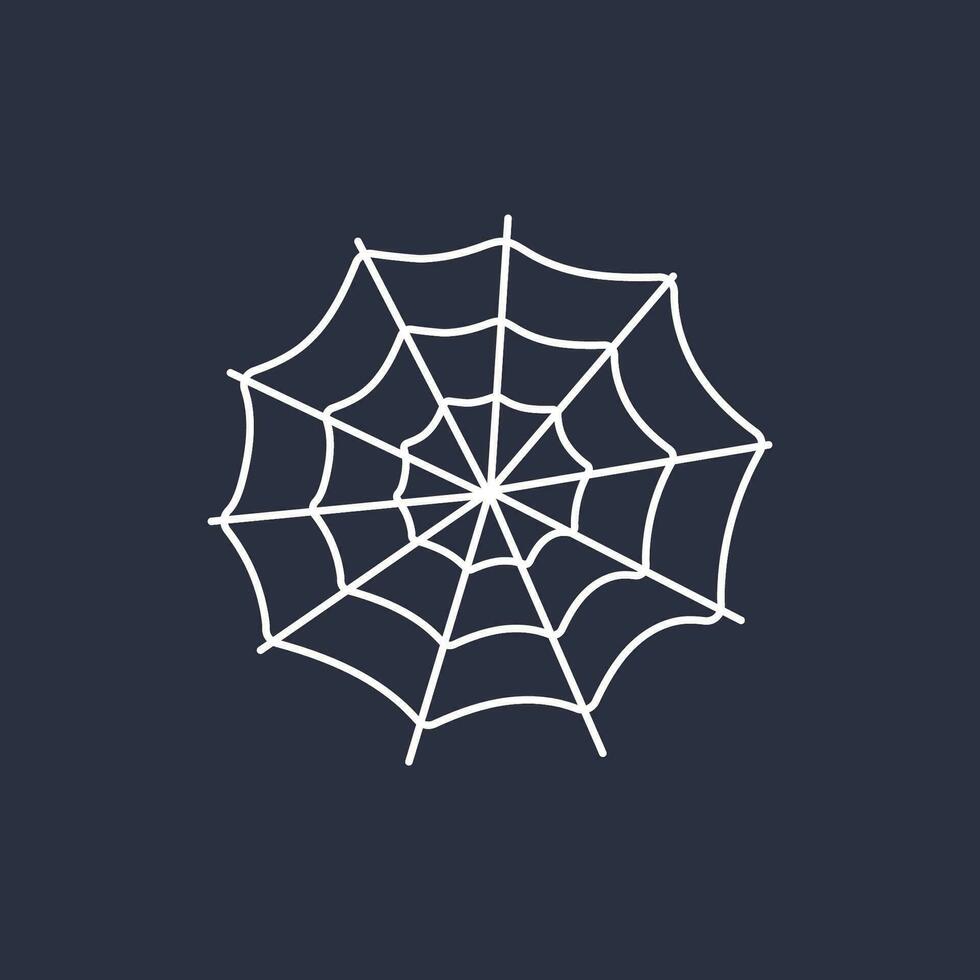 Spider web black white background, isolated vector