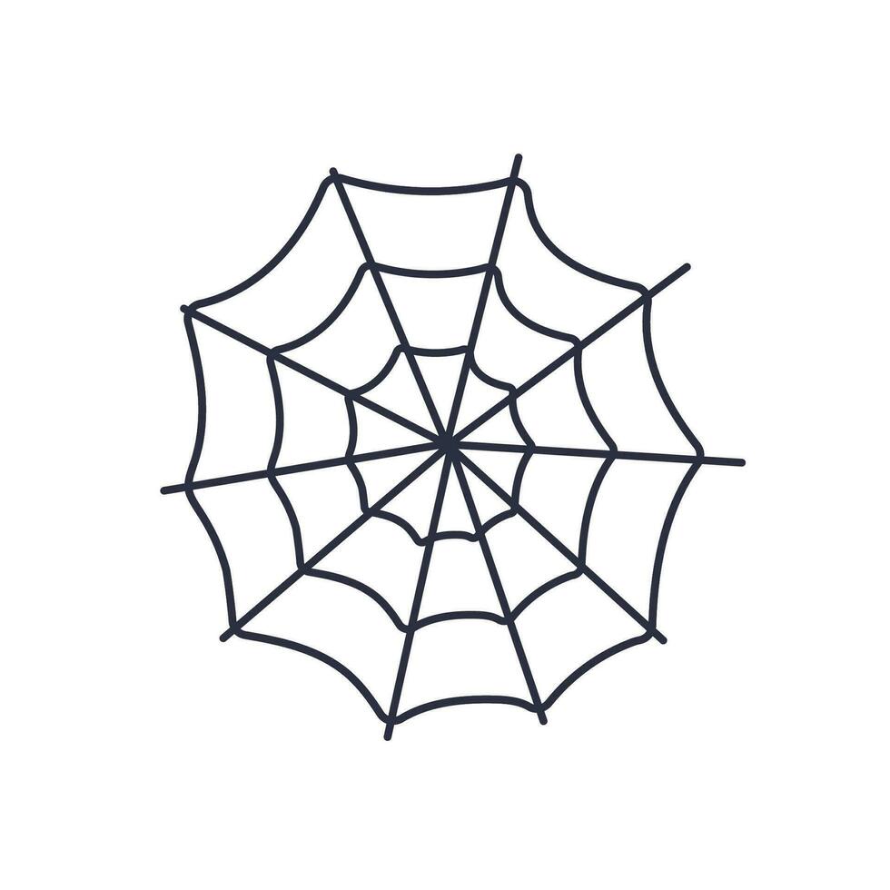 Spider web black white background, isolated vector