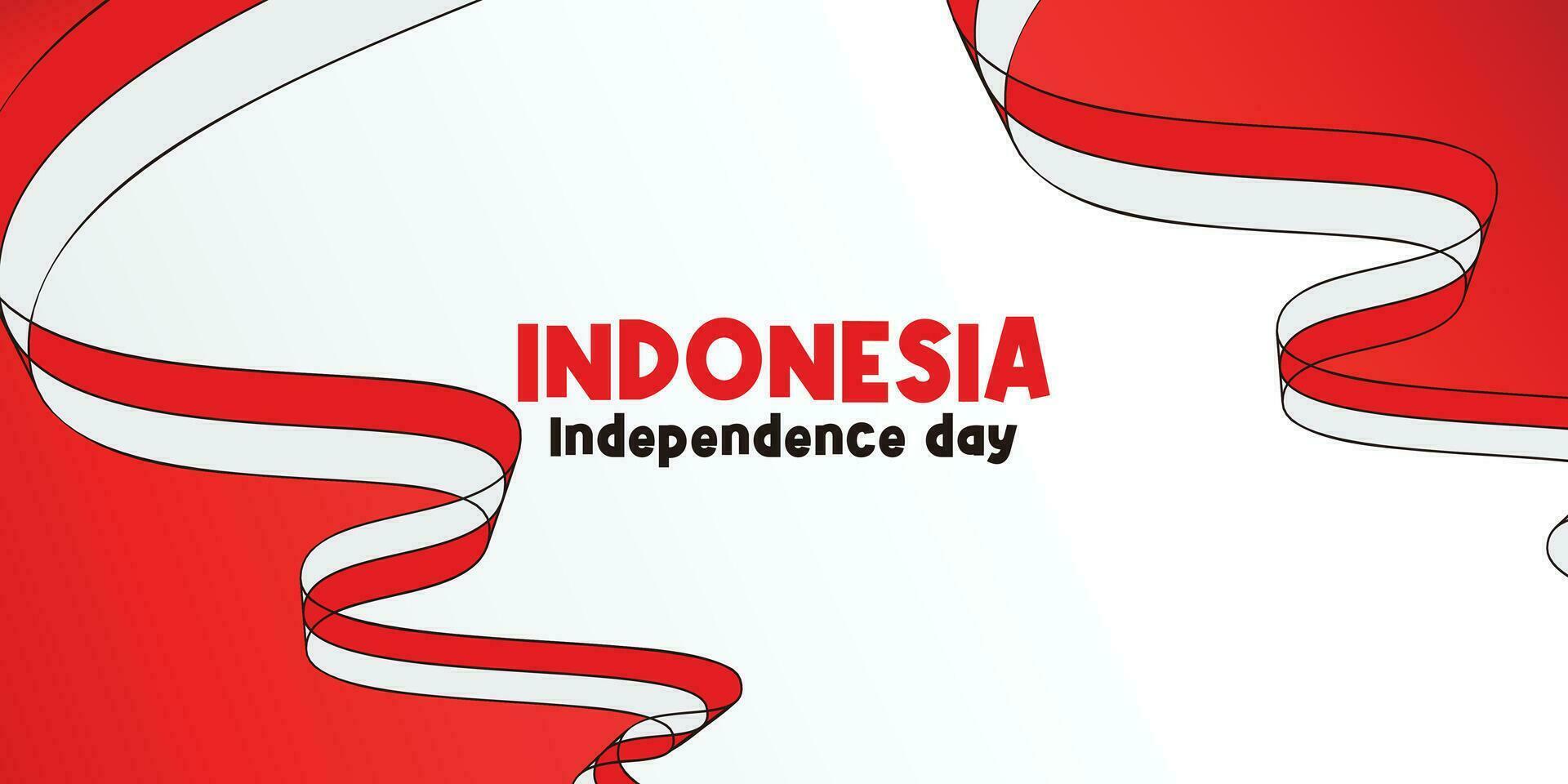 background of indonesian independence day, with attractive red and white flag ornament. vector for banners, greeting cards, flyers, social media.