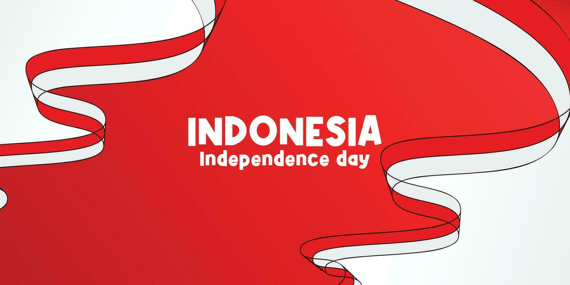 background of indonesian independence day, with attractive red and white flag ornament. vector for banners, greeting cards, flyers, social media.