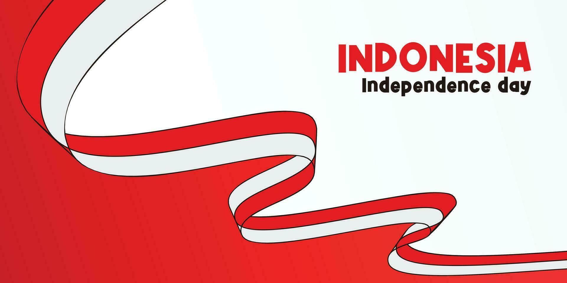 background of indonesian independence day, with attractive red and white flag ornament. vector for banners, greeting cards, flyers, social media.