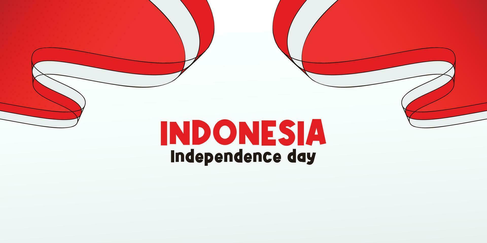 background of indonesian independence day, with attractive red and white flag ornament. vector for banners, greeting cards, flyers, social media.