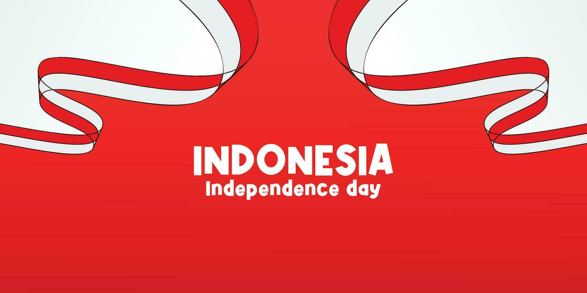 background of indonesian independence day, with attractive red and white flag ornament. vector for banners, greeting cards, flyers, social media.