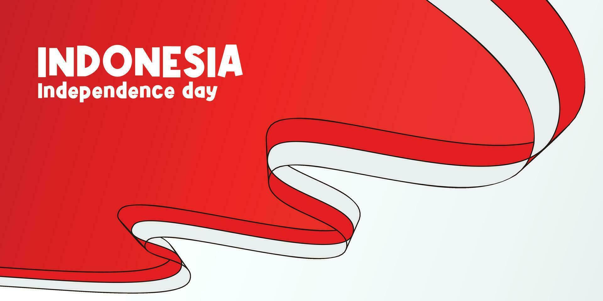 background of indonesian independence day, with attractive red and white flag ornament. vector for banners, greeting cards, flyers, social media.