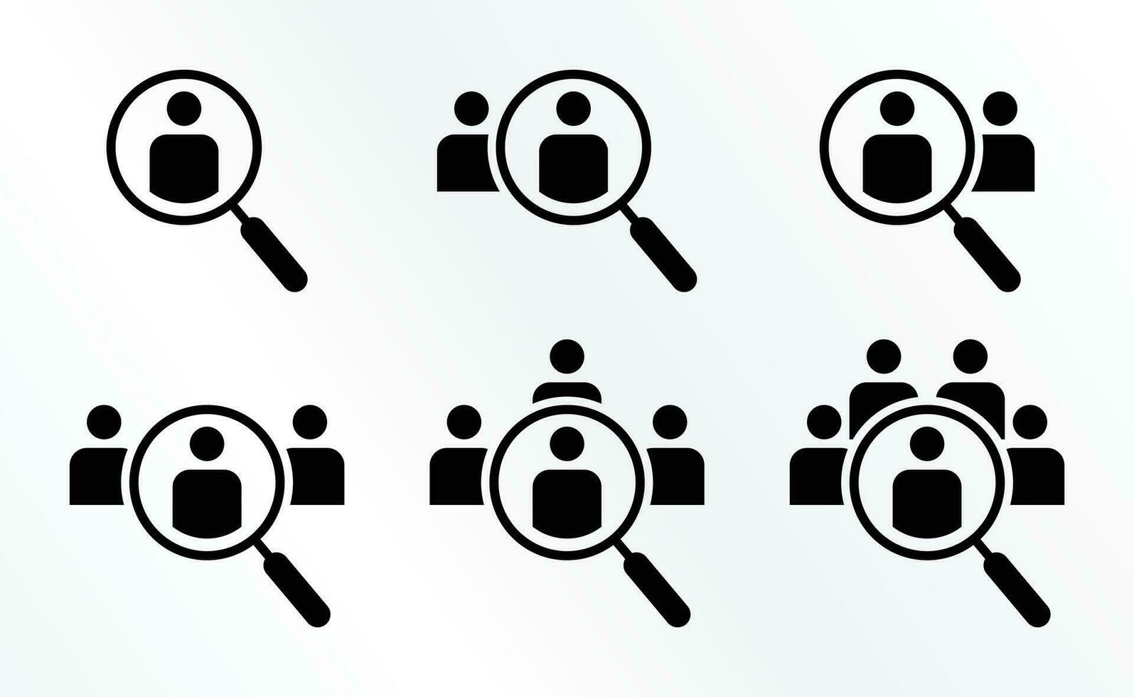 search icon set, job recruitment vector minimalistic design. Illustration for brochure, poster, app, social media and web.