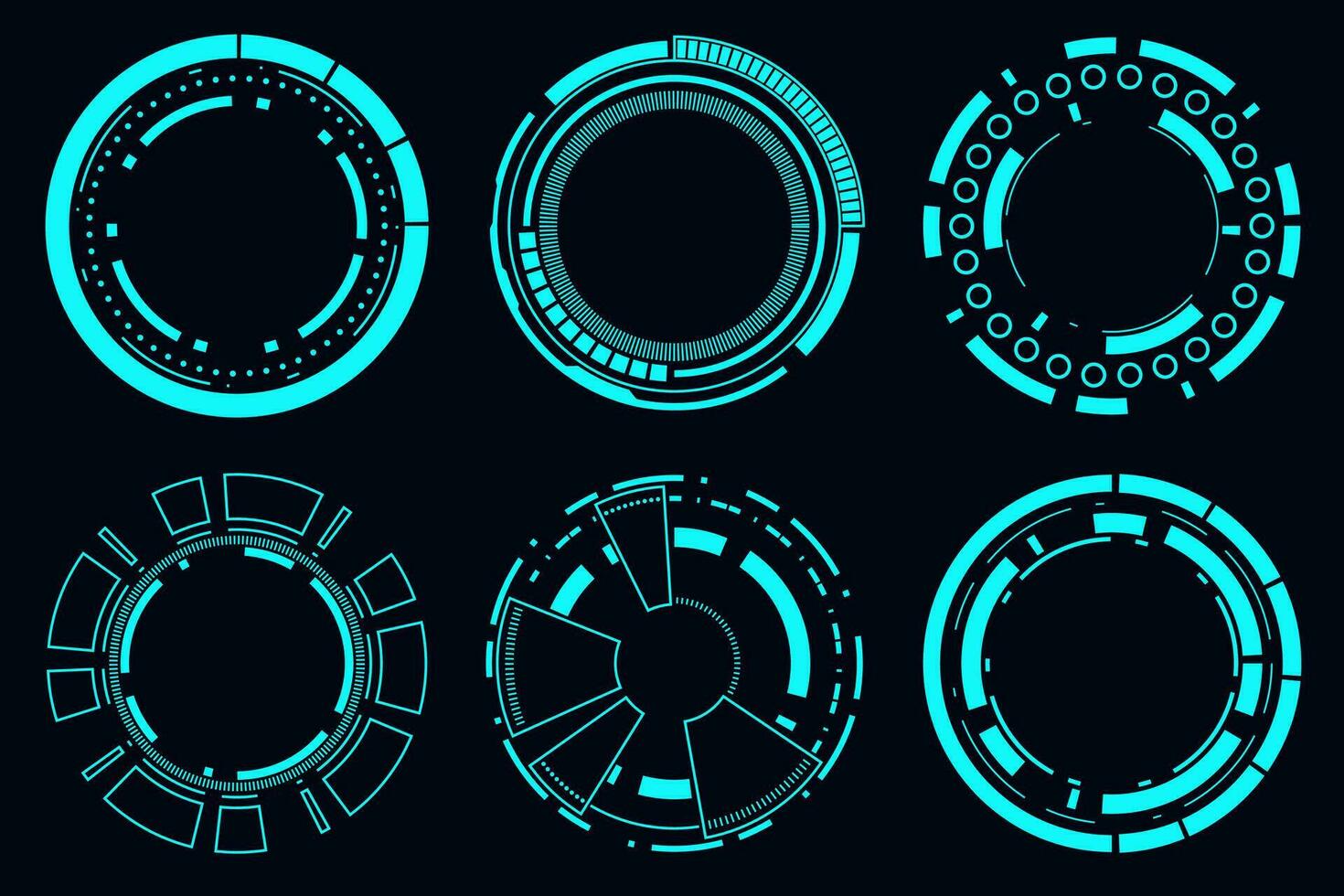 Vector set sci fi frame modern user interface element. Technology abstract HUD futuristic.