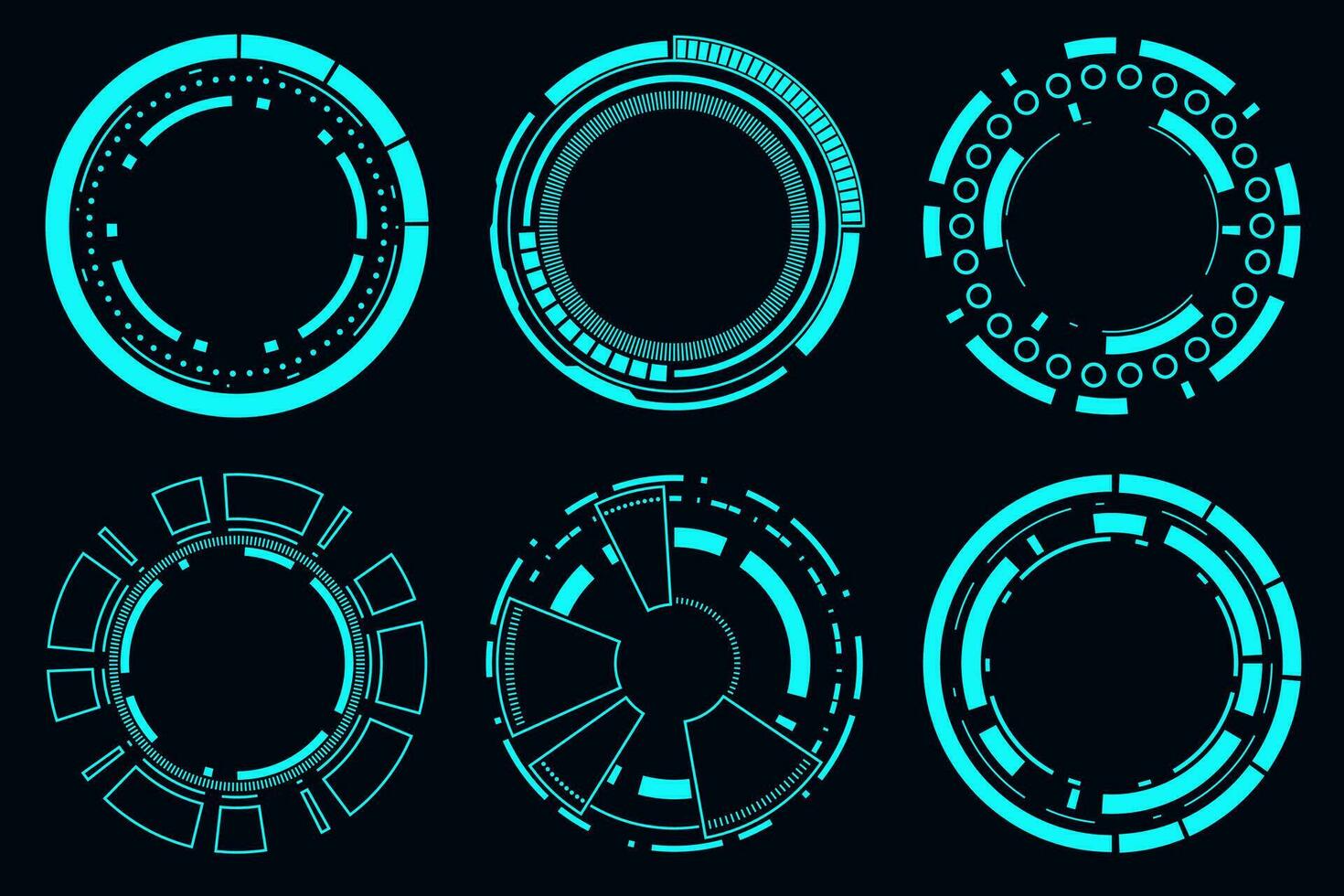 vector conjunto ciencia fi marco moderno usuario interfaz elemento. tecnología resumen hud futurista.