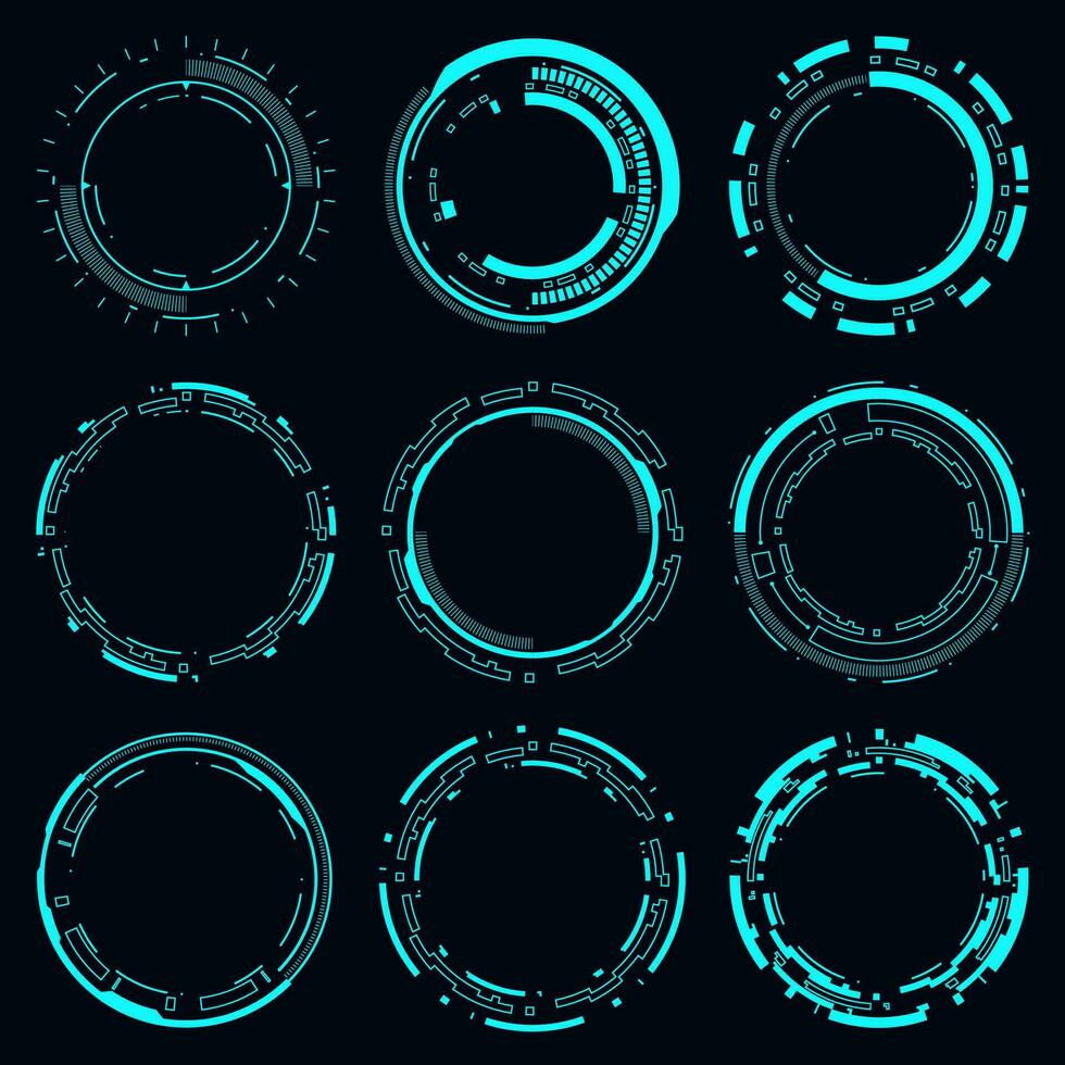 Vector technology Hi-tech element. HUD futuristic frame technology circle.