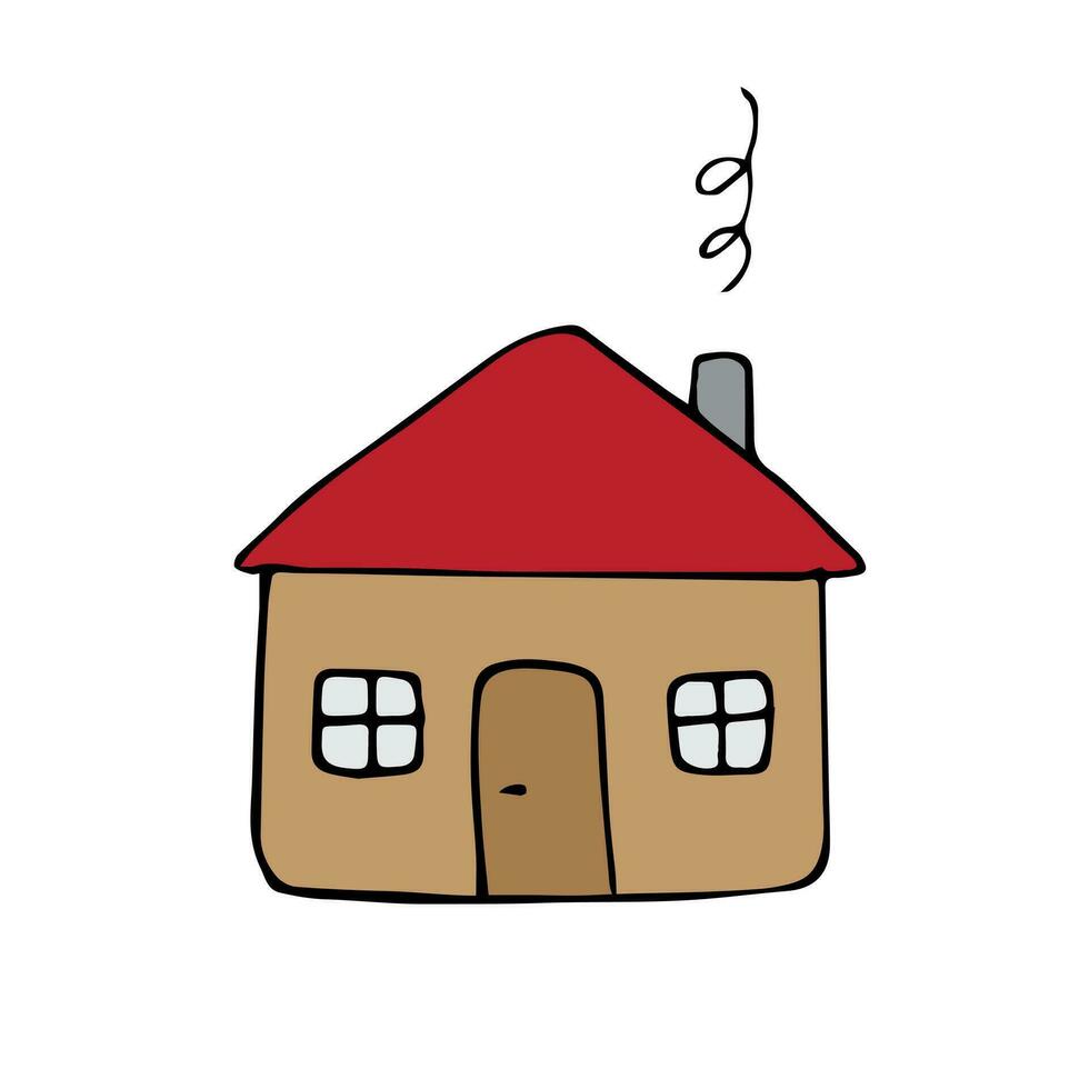 Vector hand drawn doodle sketch house