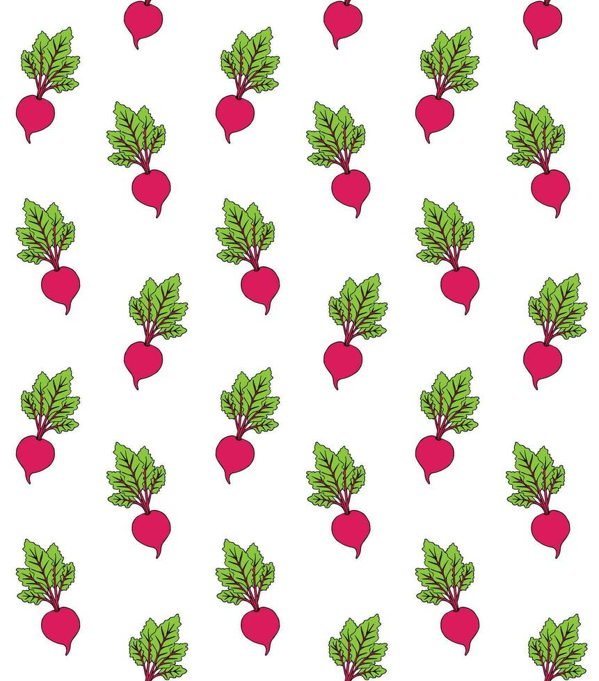 Vector seamless pattern of beet root