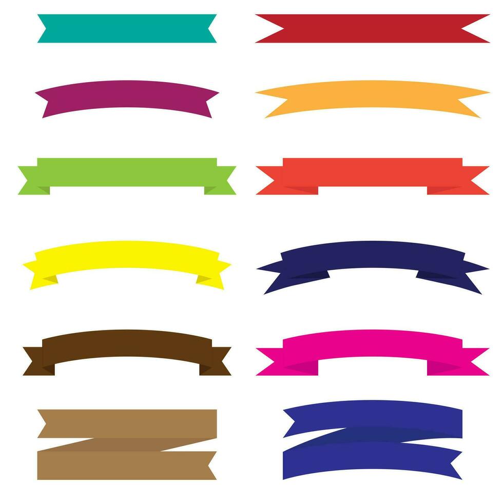 Set of colorful and shapes ribbon banners vector illustration