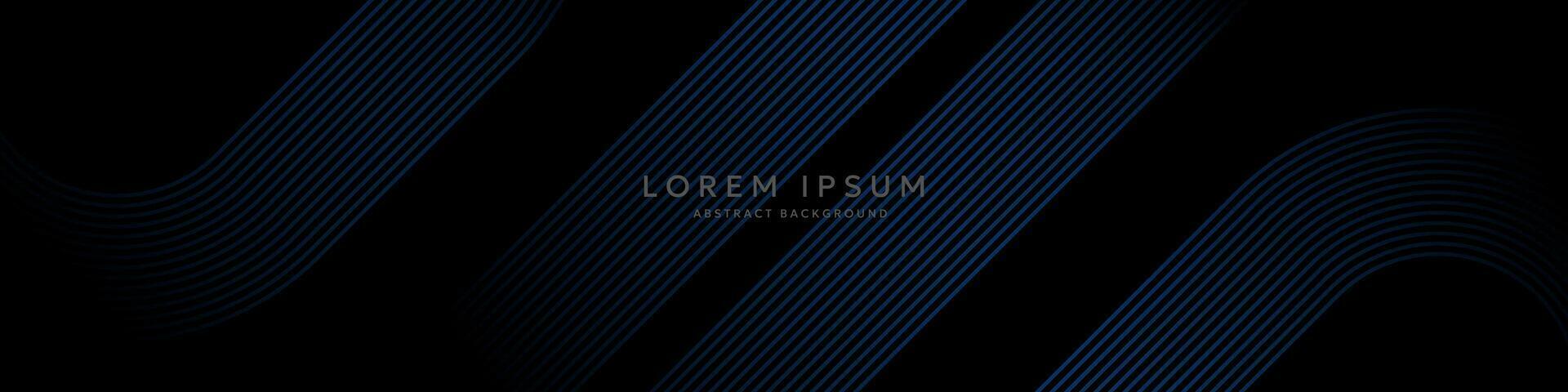 Dark blue abstract background with glowing lines. Modern shiny blue lines pattern. Elegant graphic design. Futuristic technology concept. Vector illustration